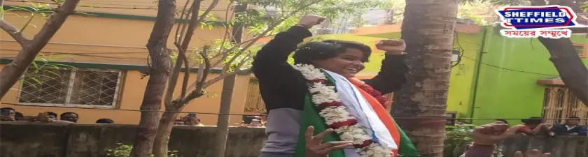 বাঁধভাঙা উচ্ছ্বাস ও আনন্দের মধ্যে দিয়ে বালিটিকুরিতে বাড়ি ফিরলেন বিশ্বজয়ী ঋশিতা