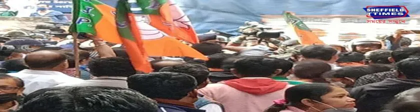 বিজেপির প্রতিবাদ মিছিল ঘিরে পুলিশের সাথে ধুন্ধুমার! উত্তপ্ত পরিস্থিতি
