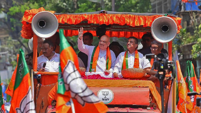 Amit Shah: শাহর উপস্থিতিতে ভবানীপুরে মমতার বাড়ির সামনে প্রচার শুভেন্দুর