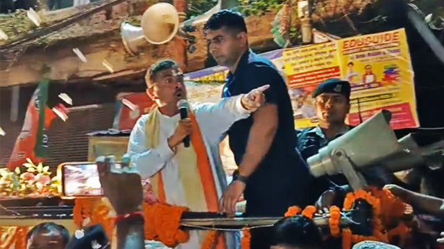 Howrah: মিছিলের সামনে জয় বাংলা শ্লোগান! বালিতে মেজাজ হারালেন শুভেন্দু